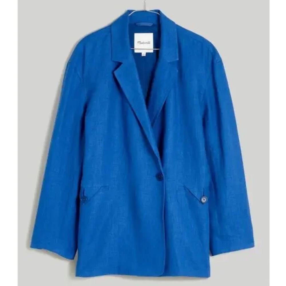 Madewell Double-Breasted Crossover Blazer in 100% Linen size small